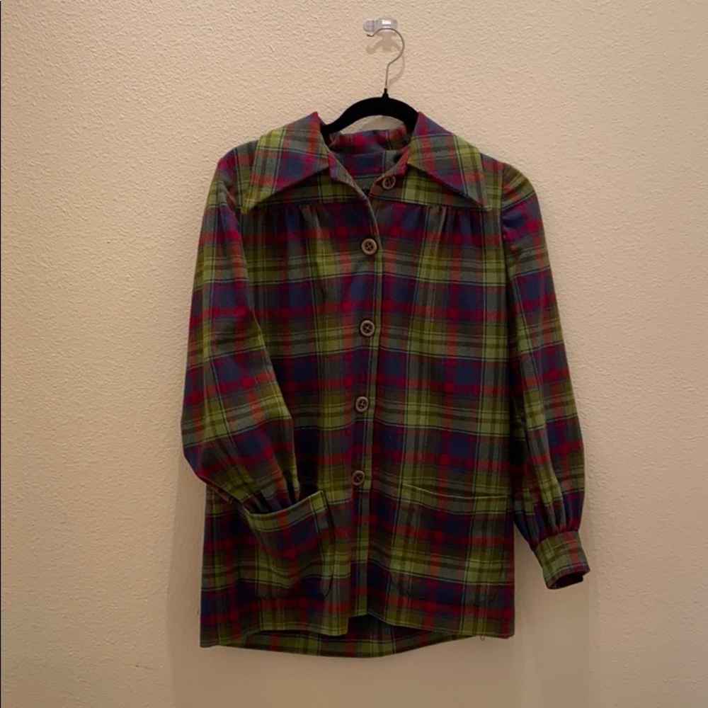 Vintage Flannel Plaid Coat
